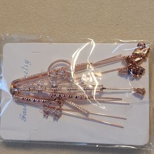 Rose gold cuff earrings